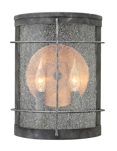 hinkley-newport-collection-two-light-small-outdoor-wall-mount-aged-zinc image 5