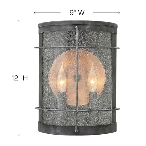 hinkley-newport-collection-two-light-small-outdoor-wall-mount-aged-zinc image 6