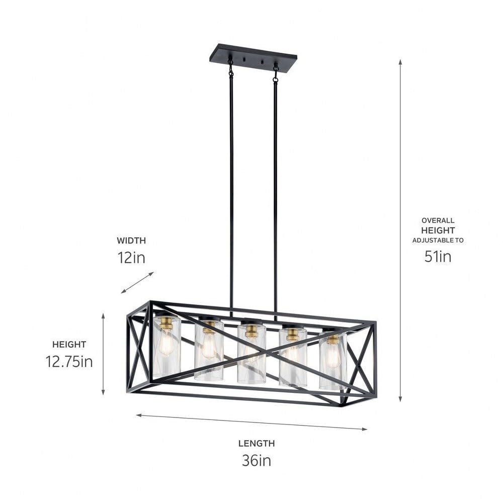 kichler-moorgate-5-light-linear-chandelier-black-brass-clear-glass-44081bk image 8