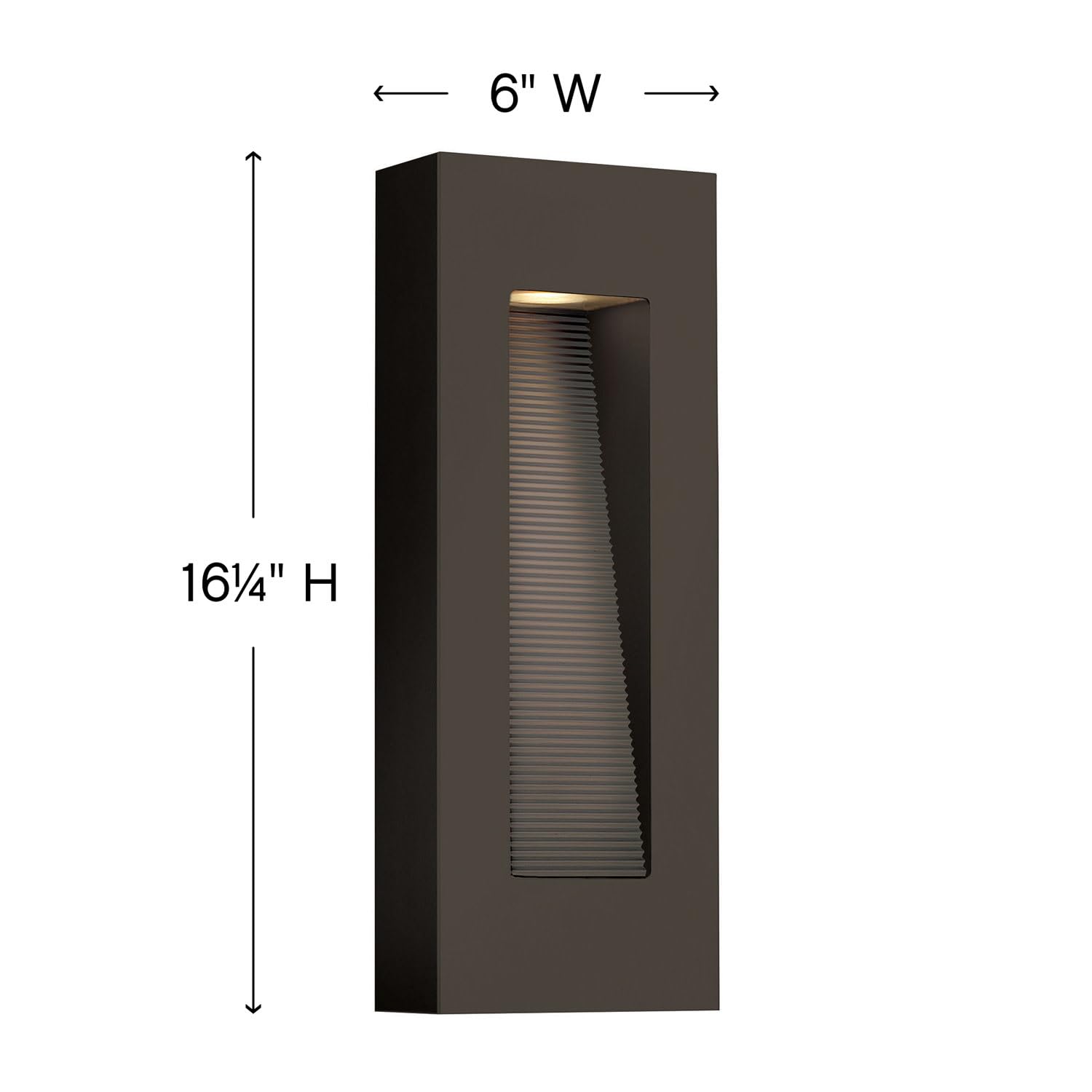 hinkley-luna-medium-wall-mount-outdoor-lantern-integrated-led-rectangle-bronze image 2
