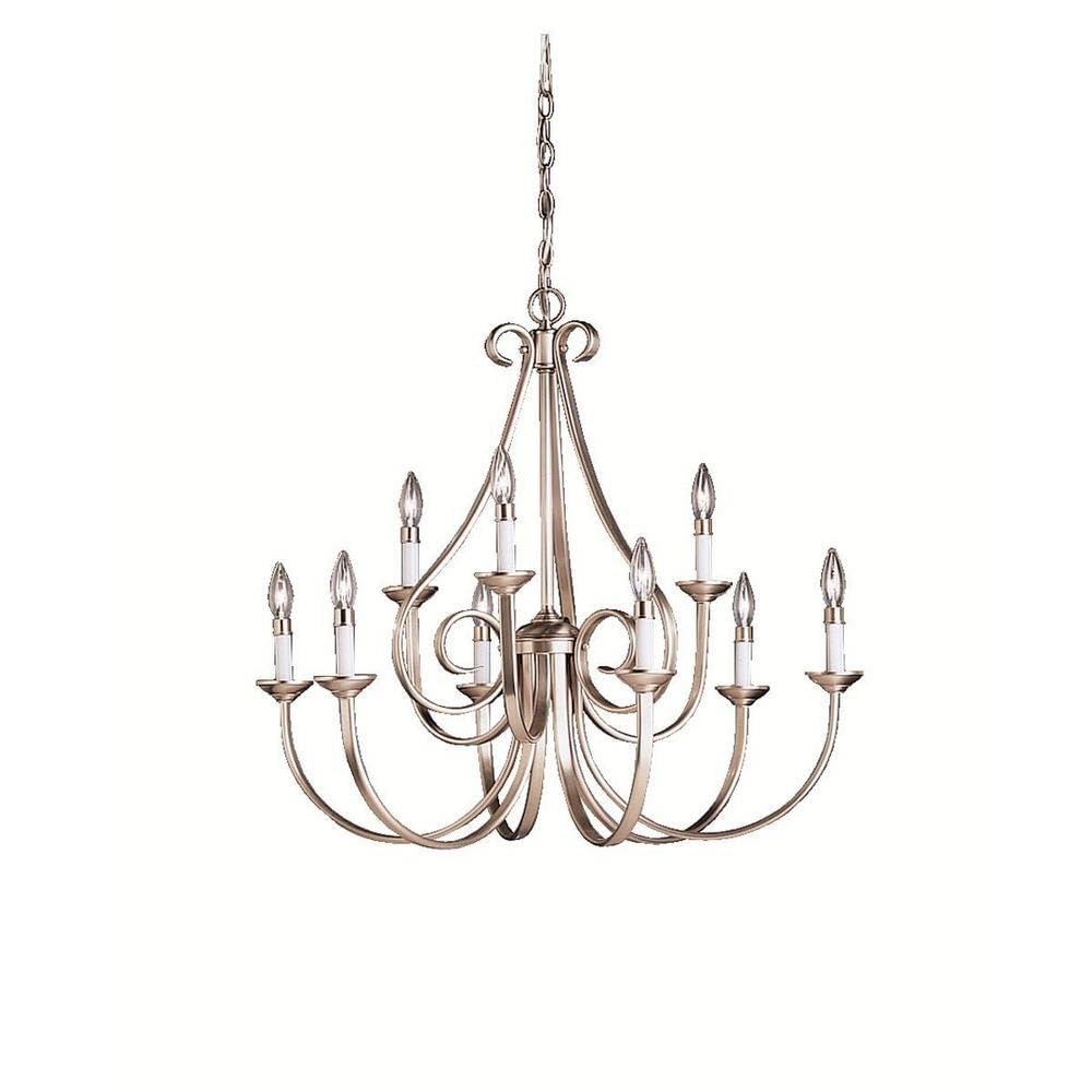 kichler-dover-9-light-2-tier-chandelier-brushed-nickel-clear-glass-model-2031ni image 1