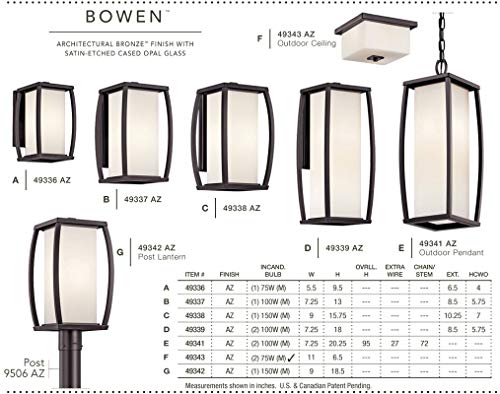 kichler-bowen-49342az-outdoor-post-mount-1-light-in-architectural-bronze image 6