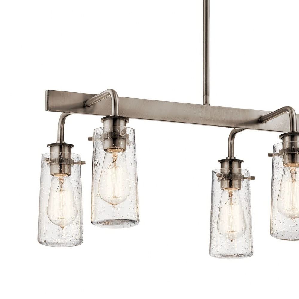 kichler-braelyn-6-light-linear-chandelier-in-olde-bronze-43059oz-with-seeded-gla image 3