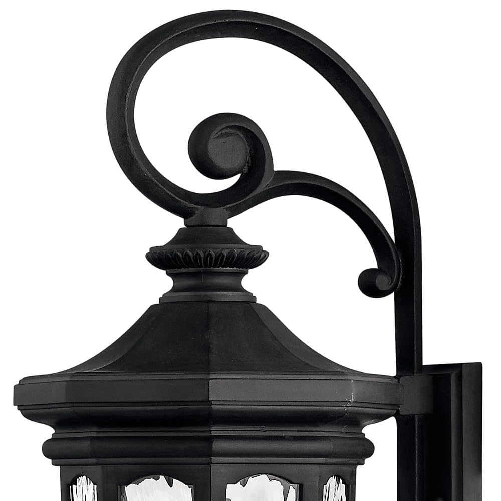 hinkley-raley-large-outdoor-wall-lantern-estate-series-museum-black-finish-clear image 3