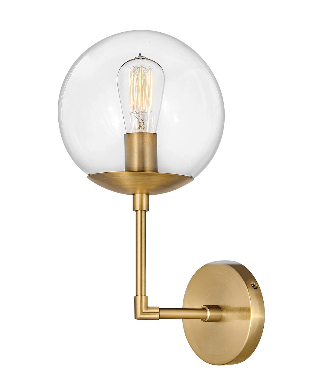 hinkley-warby-large-single-light-sconce-adjustable-stem-heritage-brass image 2