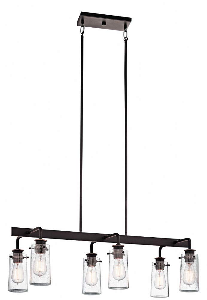 kichler-braelyn-6-light-linear-chandelier-in-olde-bronze-43059oz-with-seeded-gla image 1