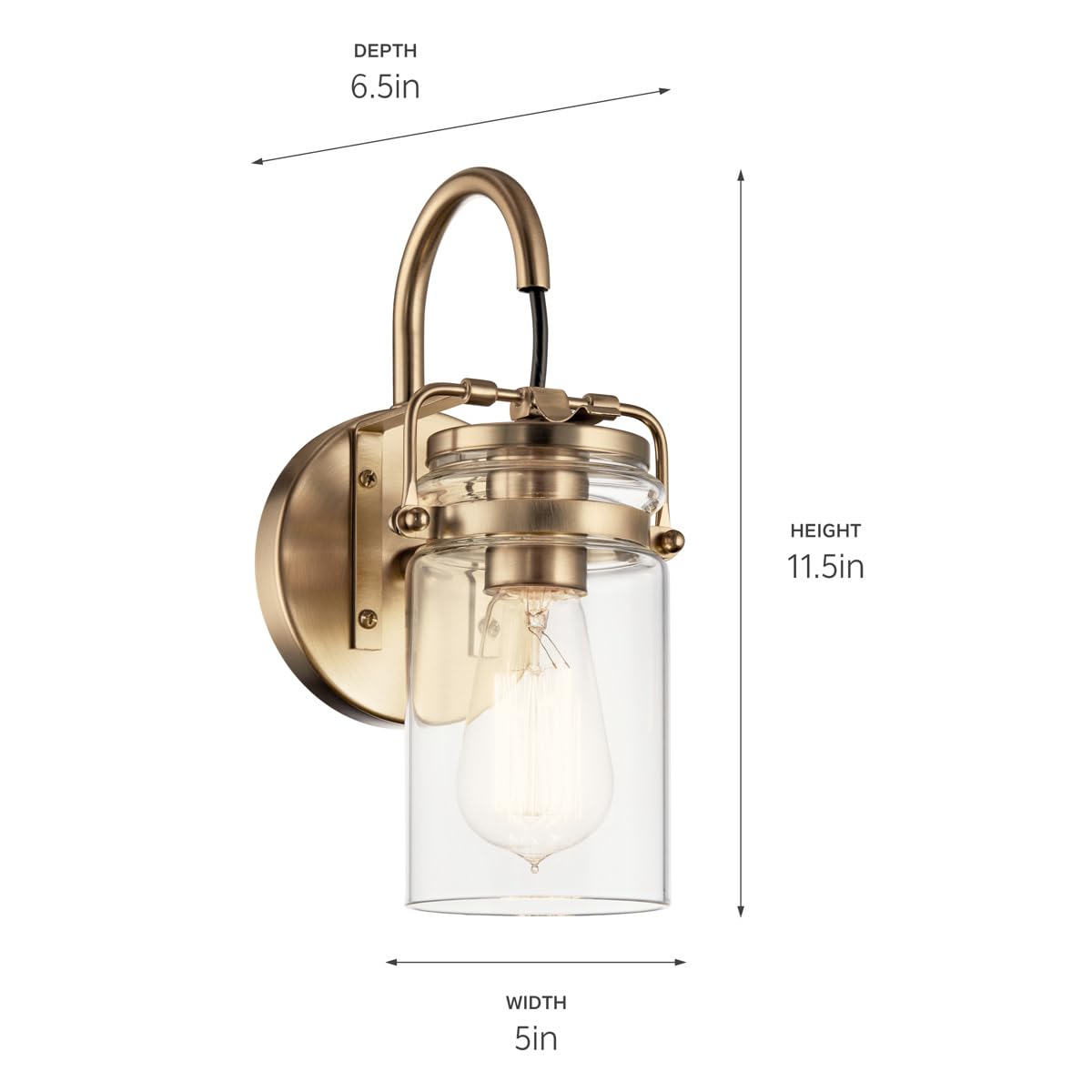 kichler-brinley-45576ni-1-light-wall-sconce-brushed-nickel-with-clear-mason-jar- image 8
