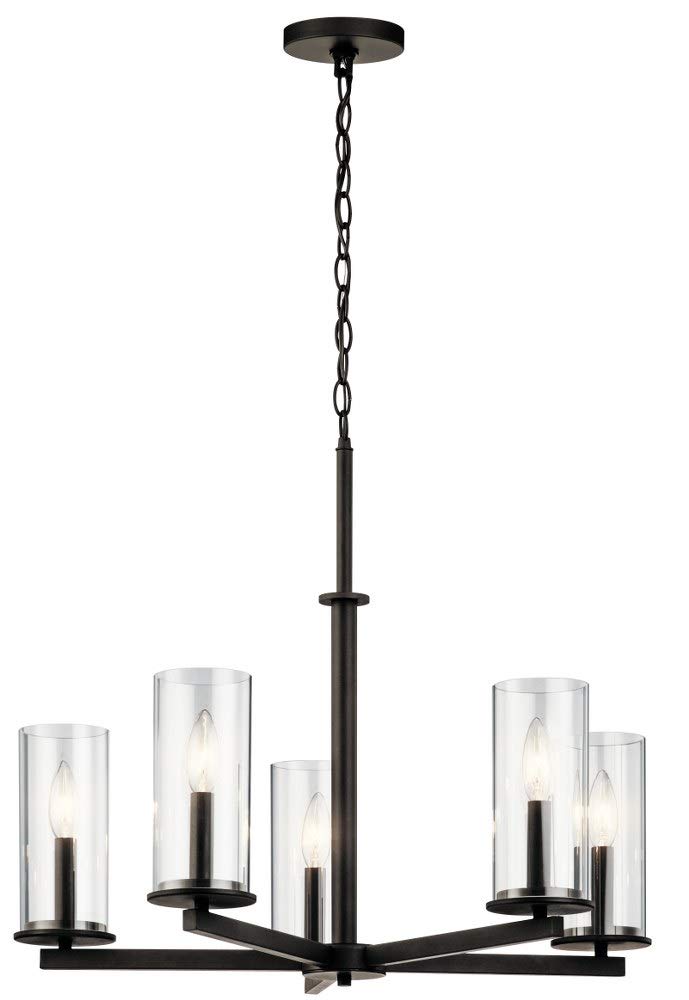 kichler-crosby-5-light-chandelier-olde-bronze-clear-glass-26-25-x-22-25-model-43 image 1
