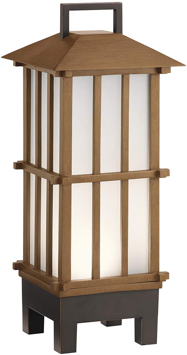 kichler-davis-49247bwfled-led-wall-lantern-with-bluetooth-speaker-bamboo-wood-fi image 1