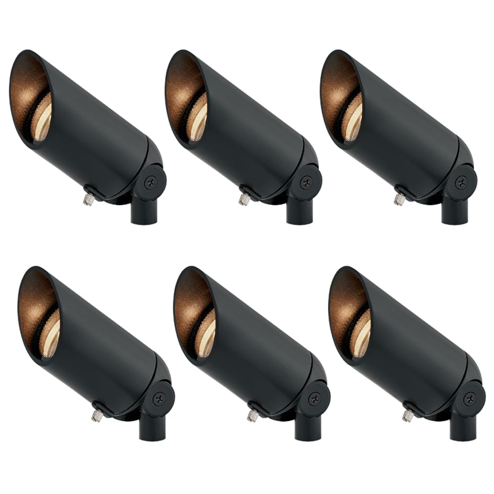 hinkley-1536sk-ll-6-landscape-spot-light-6-pack-satin-black-with-clear-lens-4w-m image 1