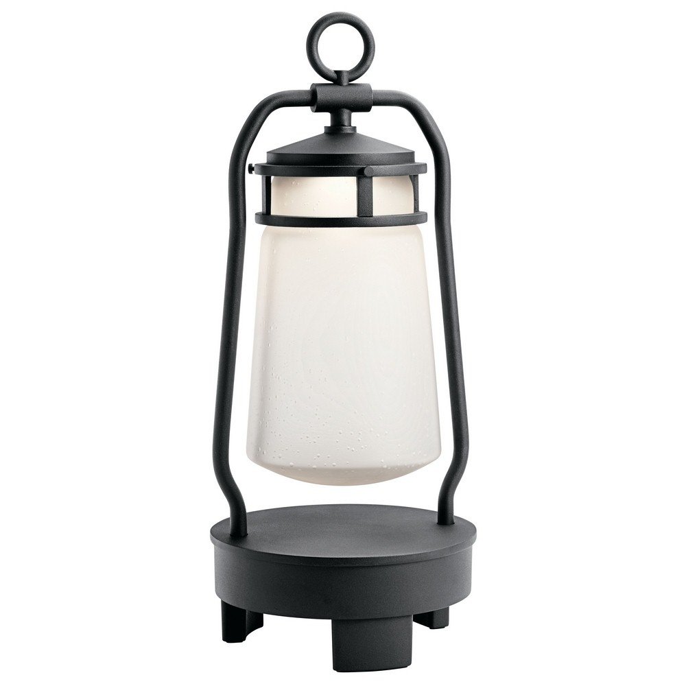kichler-lyndon-19-portable-bluetooth-led-lantern-textured-black-etched-seeded-gl image 1