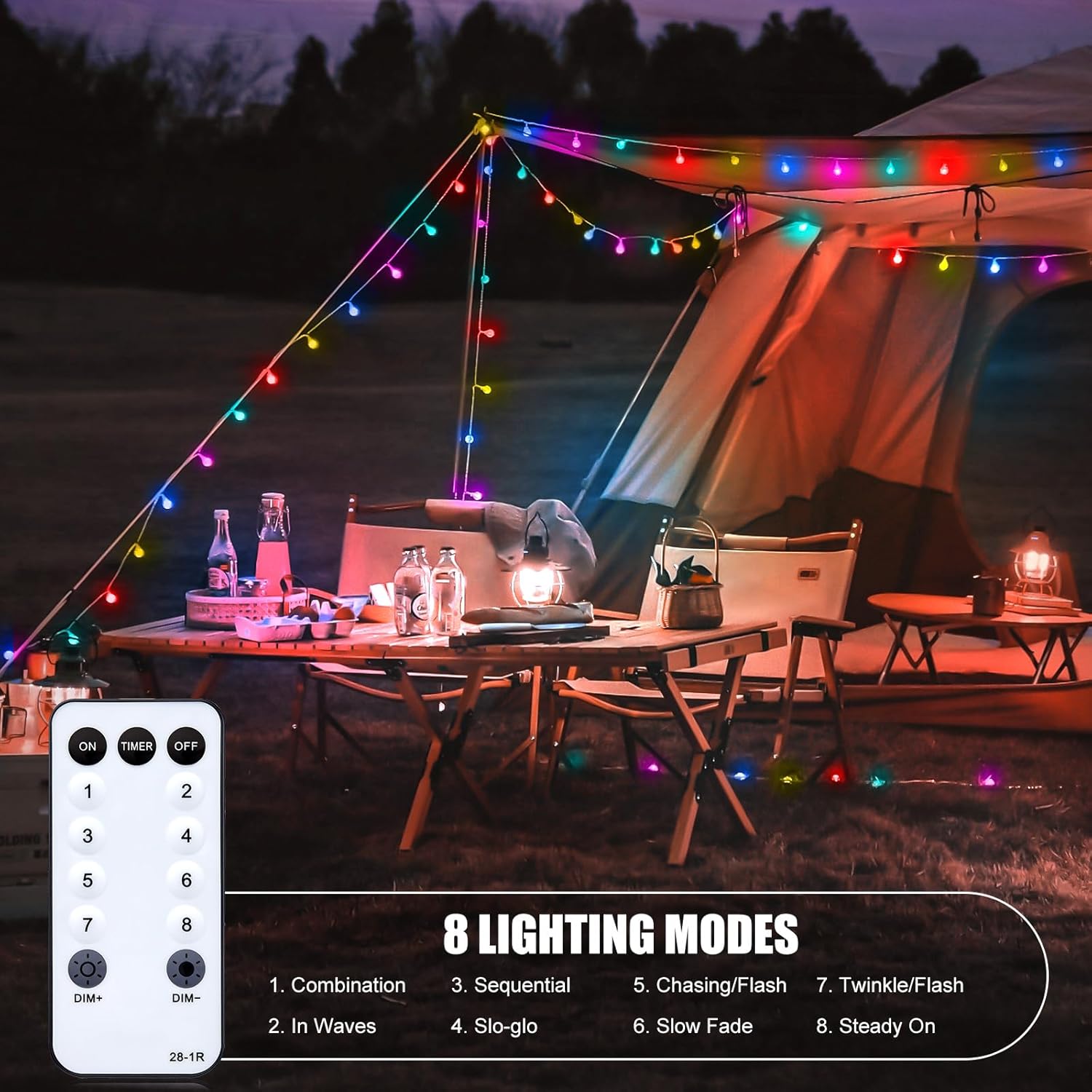 brightown-33ft-100-led-plug-in-mini-globe-fairy-string-lights-8-modes-pastel-mul image 7
