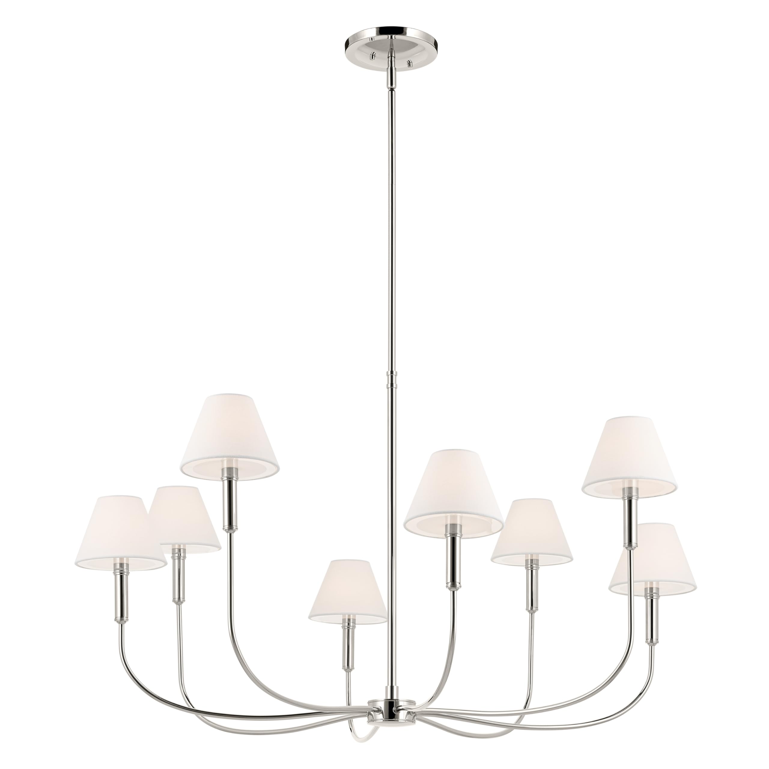 kichler-eadie-52769pn-8-light-traditional-chandelier-in-polished-nickel image 1