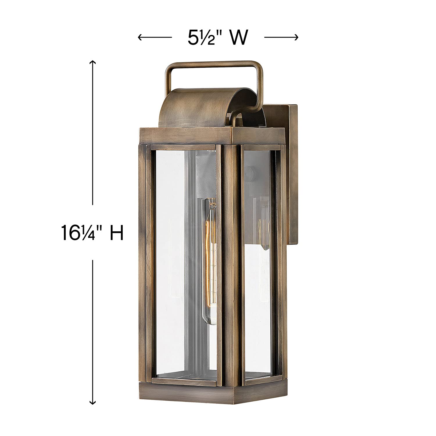 hinkley-sag-harbor-one-light-outdoor-small-wall-lantern-burnished-bronze-with-cl image 3
