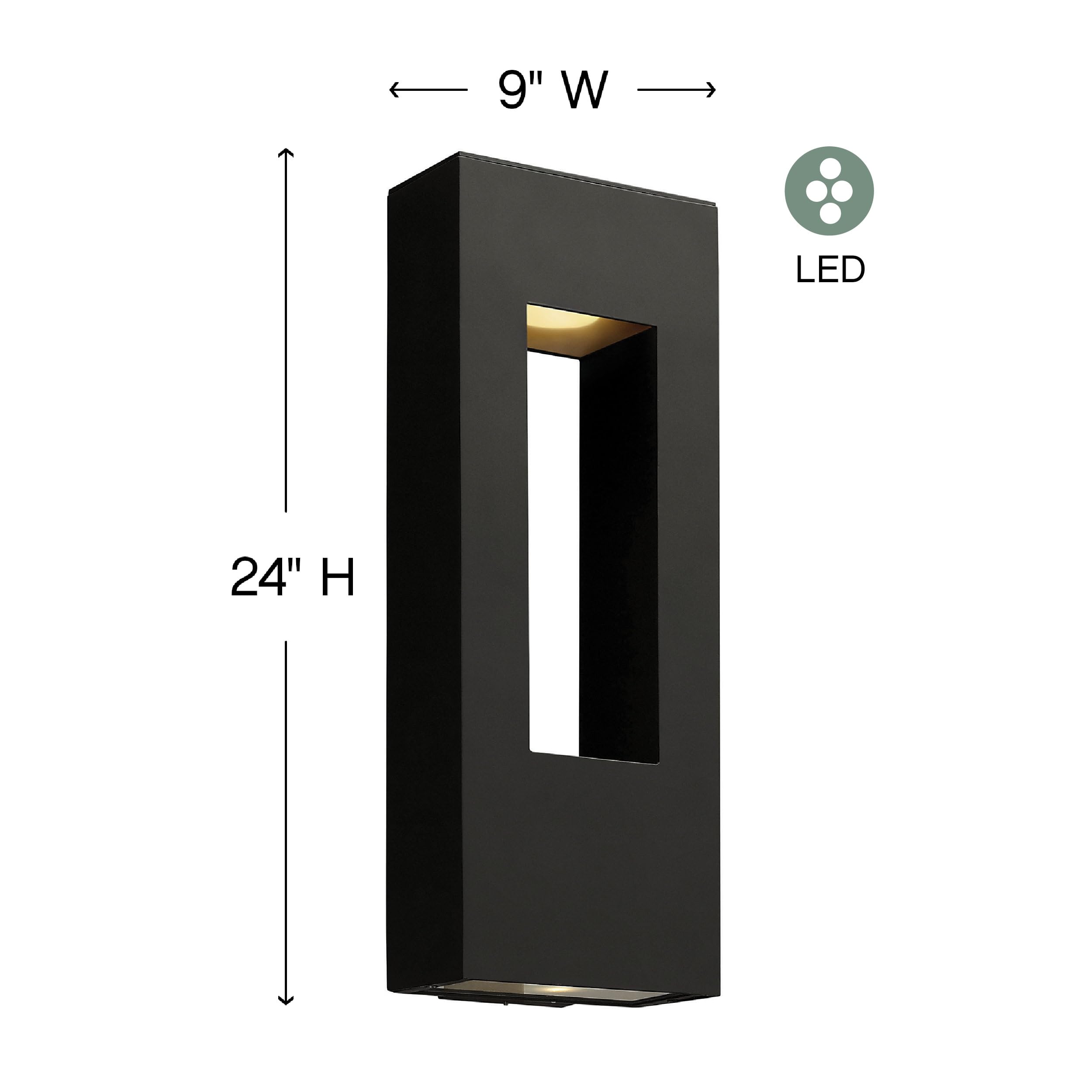hinkley-atlantis-large-wall-mount-outdoor-lantern-integrated-led-satin-black-dar image 4