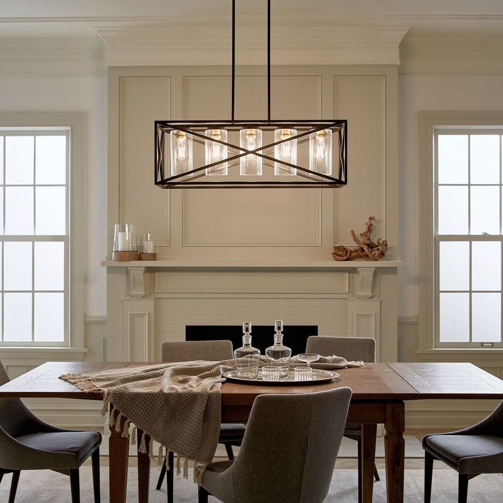 kichler-moorgate-5-light-linear-chandelier-black-brass-clear-glass-44081bk image 5
