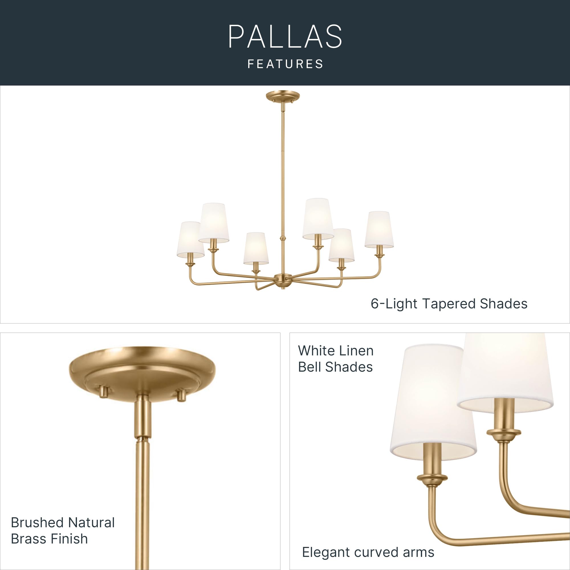 kichler-pallas-6-light-chandelier-brushed-natural-brass-optional-linen-tapered-s image 5