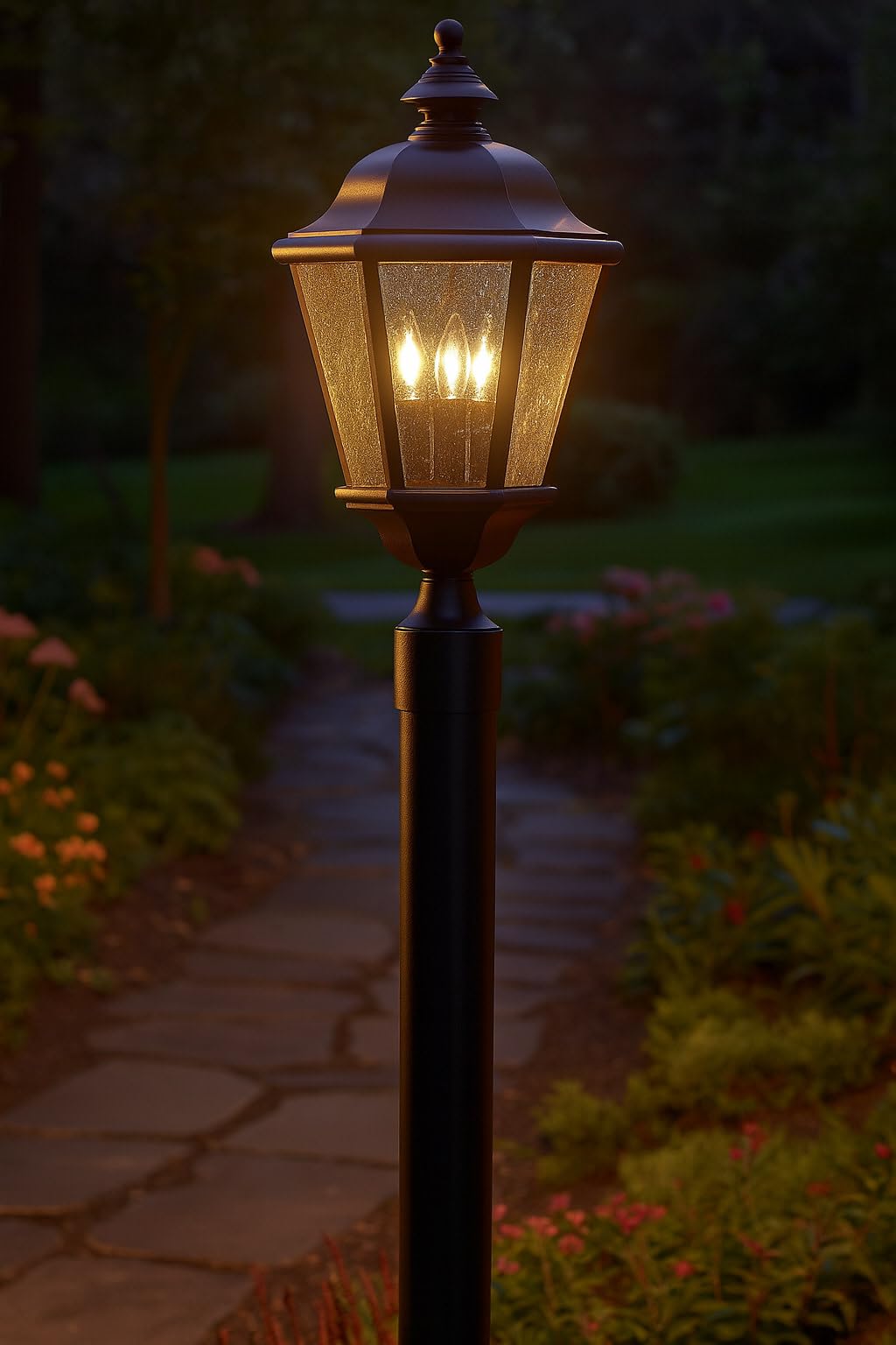hinkley-edgewater-three-light-post-mount-outdoor-lantern-low-voltage-black-finis image 3
