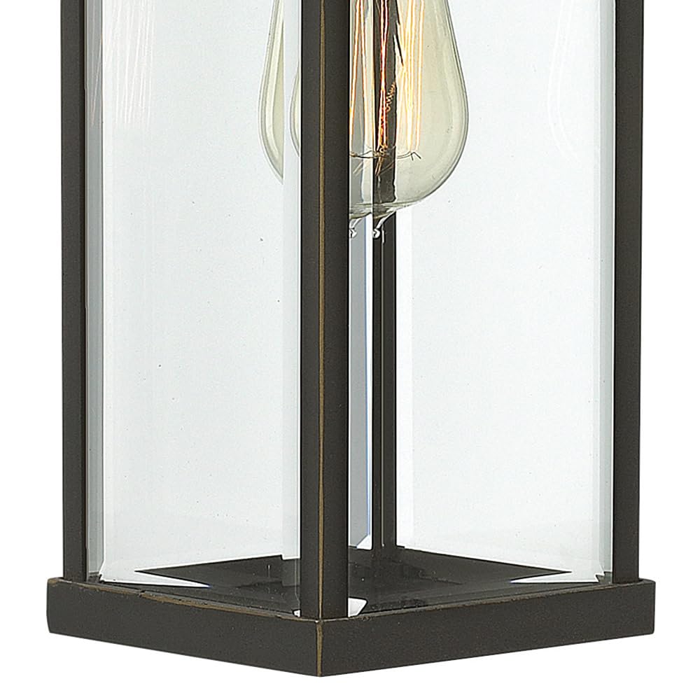 hinkley-manhattan-one-light-medium-outdoor-wall-mount-oil-rubbed-bronze-with-cle image 6