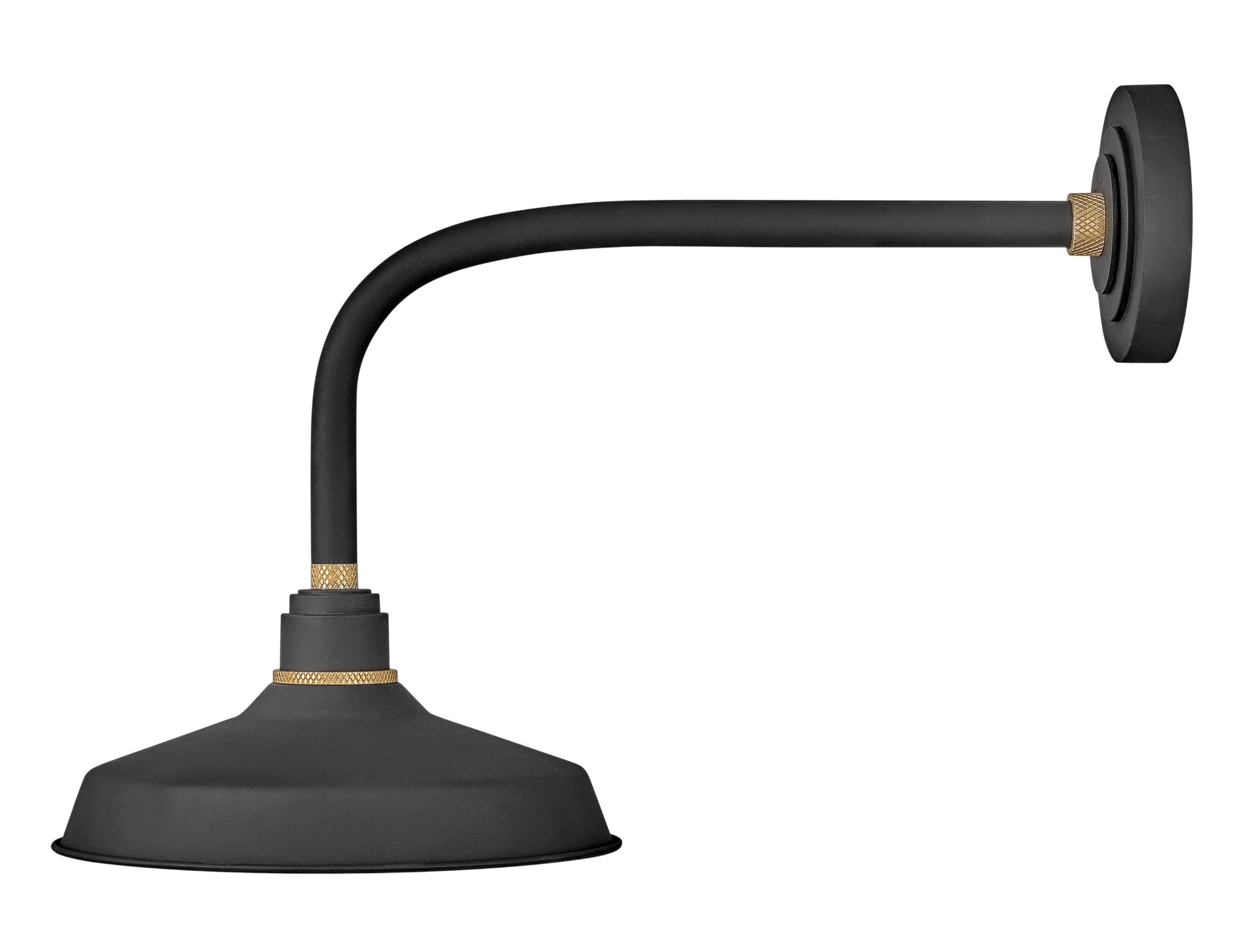 hinkley-foundry-classic-medium-straight-arm-barn-light-textured-black-with-brass image 1