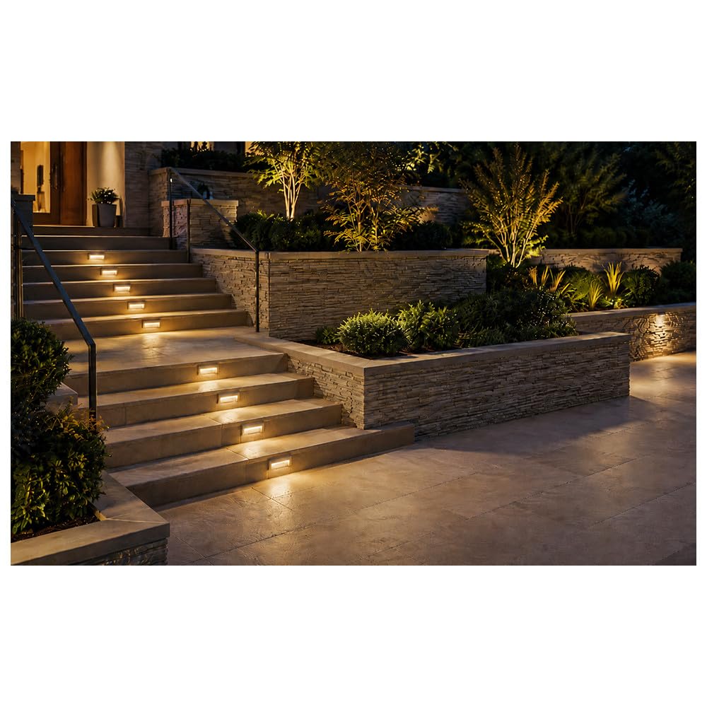hinkley-taper-12v-integrated-led-wide-horizontal-step-light-aluminum-etched-glas image 5