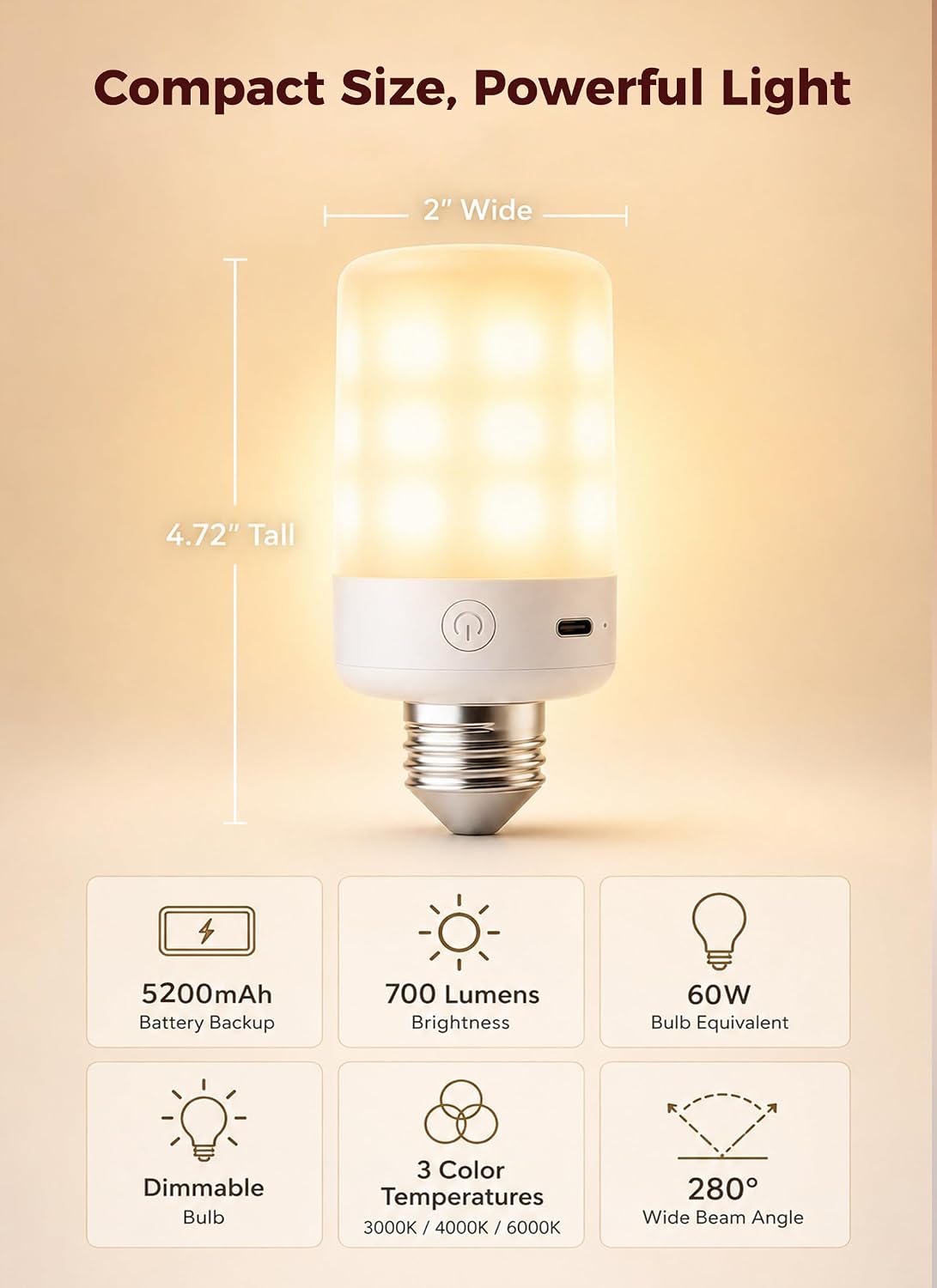 brightown-rechargeable-e26-light-bulbs-2-pack-with-remote-5200mah-9-rgb-colors-t image 6