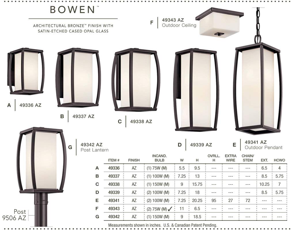 kichler-bowen-49342az-outdoor-post-mount-1-light-in-architectural-bronze image 3