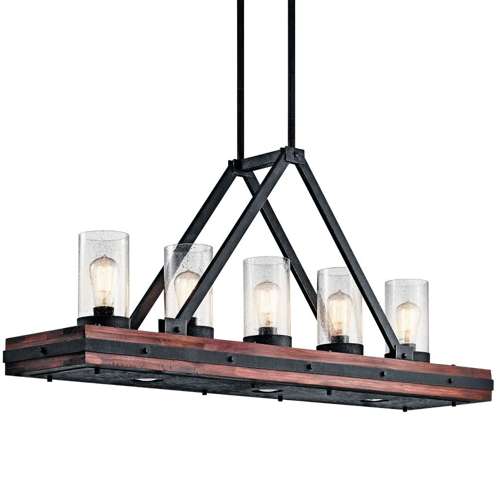 kichler-colerne-8-light-linear-chandelier-in-auburn-stained-wood-and-distressed- image 2