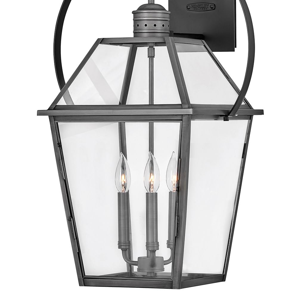 hinkley-nouvelle-30-75-3-light-outdoor-hanging-lantern-blackened-brass-with-blac image 6