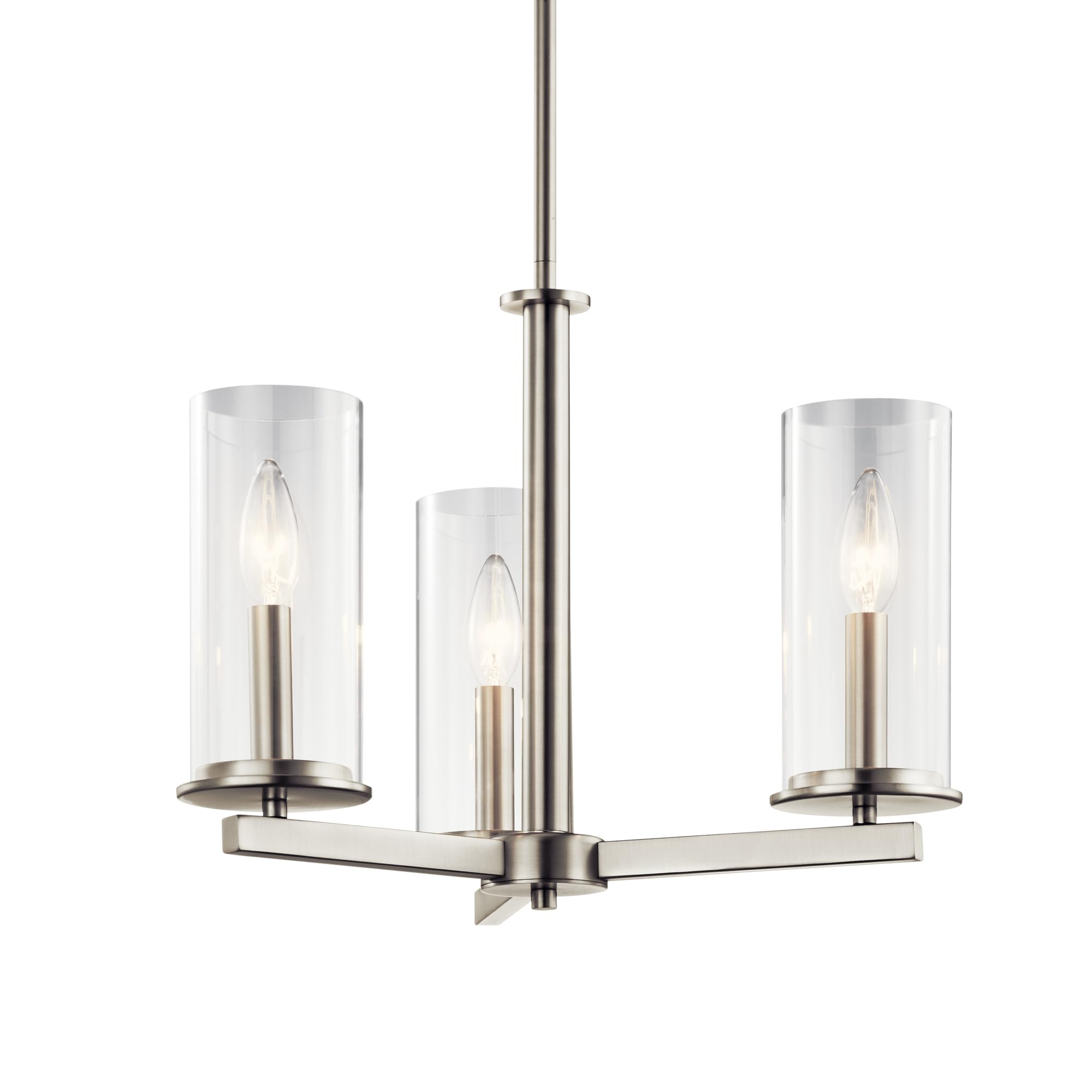 kichler-crosby-3-light-convertible-chandelier-brushed-nickel image 4