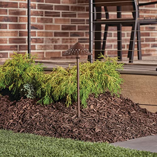 kichler-led-landscape-path-light-with-hammered-shade-tannery-bronze-15871tzt image 5