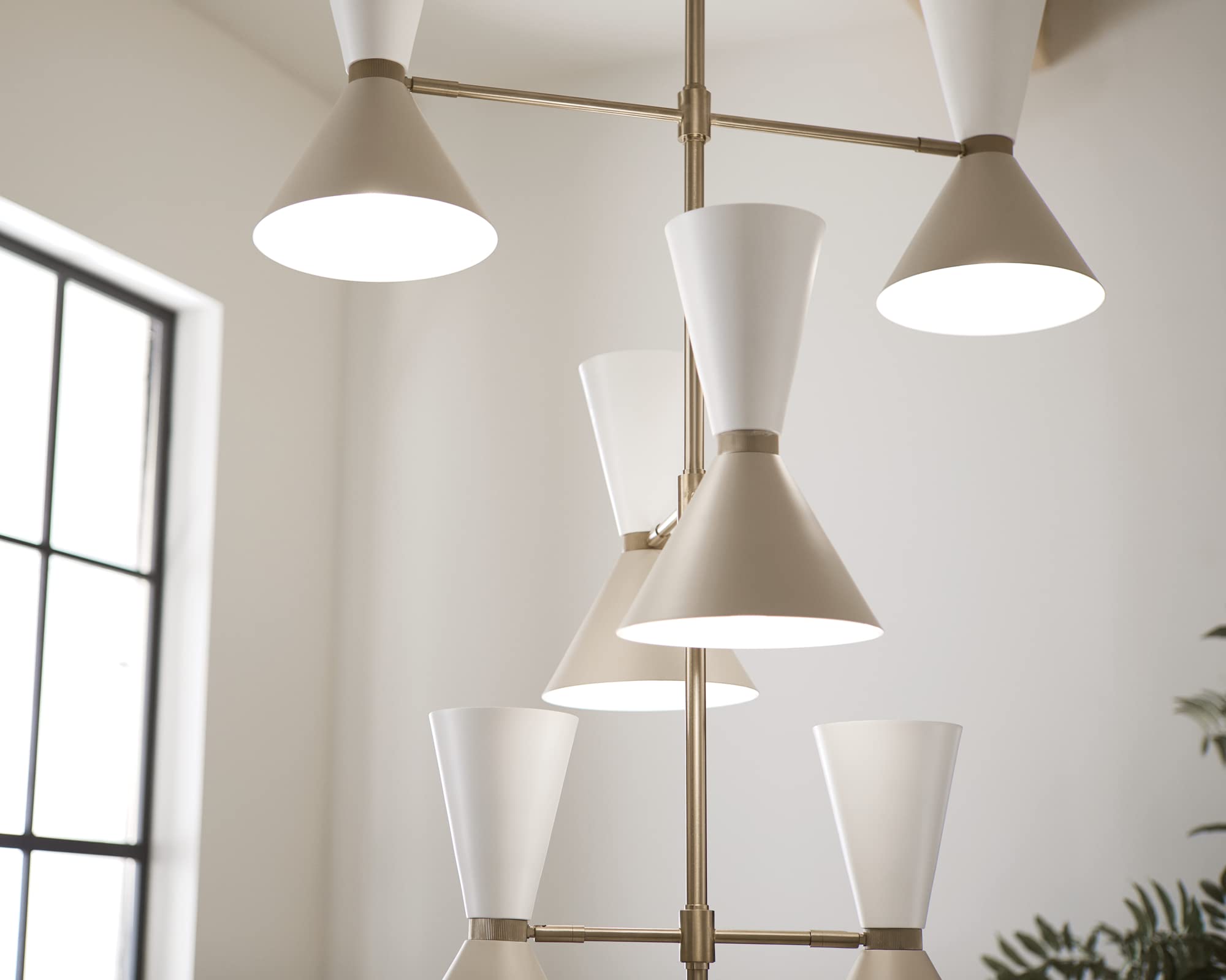 kichler-phix-12-light-foyer-chandelier-champagne-bronze-with-greige-and-white-sh image 2