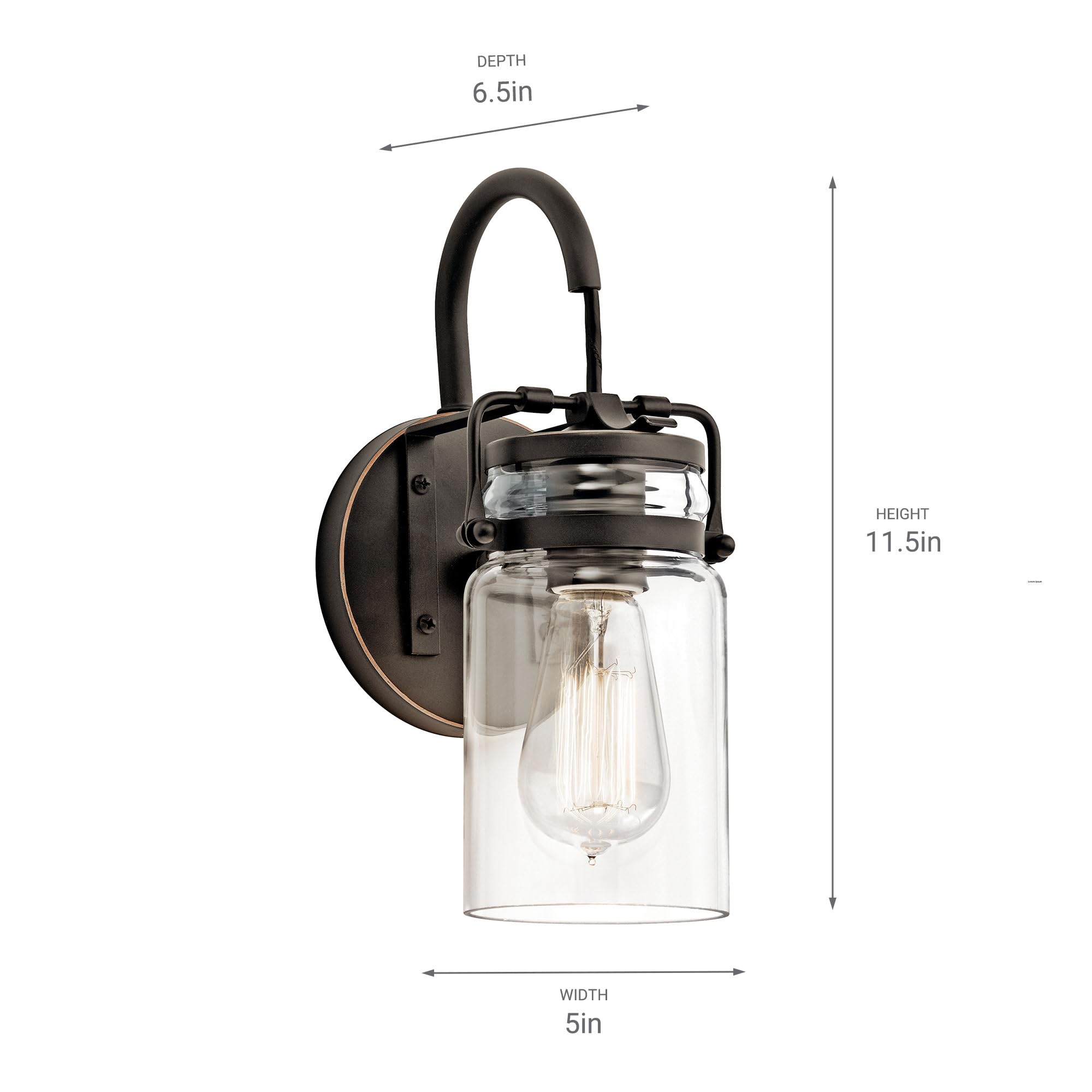 kichler-brinley-45576ni-1-light-wall-sconce-brushed-nickel-with-clear-mason-jar- image 7