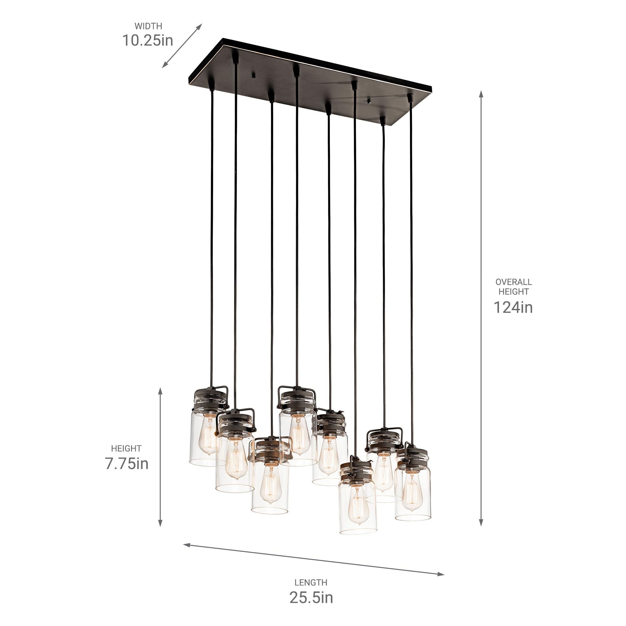 kichler-brinley-8-light-linear-chandelier-olde-bronze-clear-glass-25-5 image 2