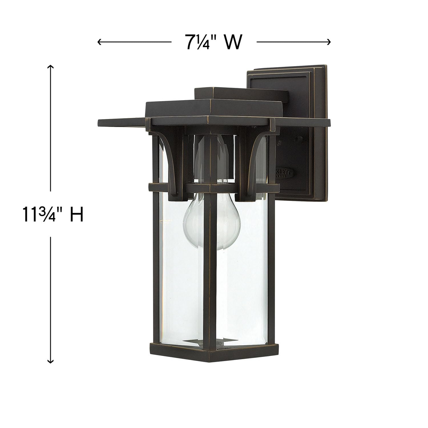 hinkley-manhattan-single-light-outdoor-wall-mount-lantern-aluminum-clear-beveled image 2