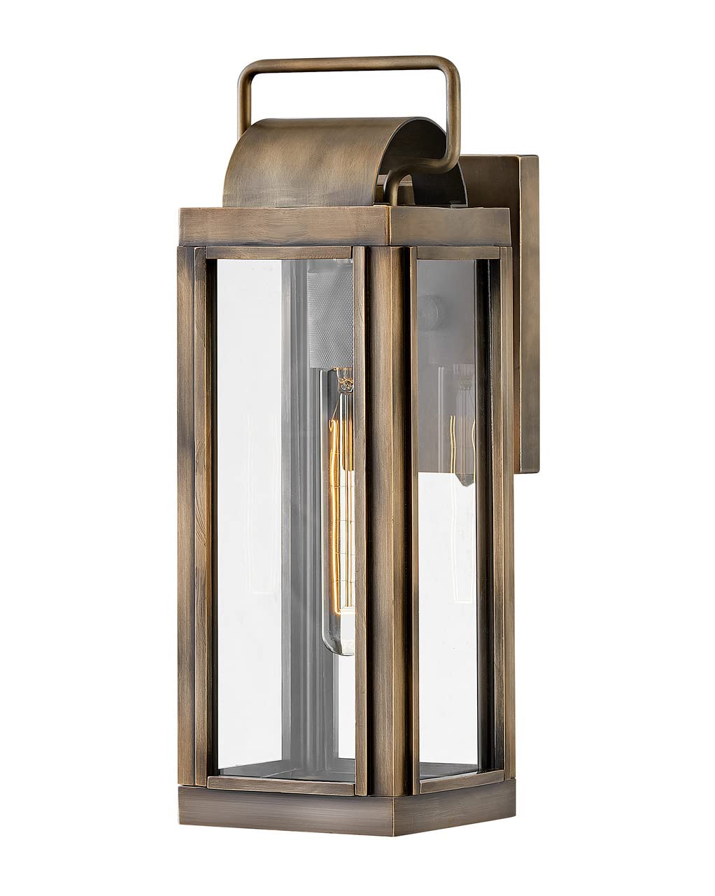 hinkley-sag-harbor-one-light-outdoor-small-wall-lantern-burnished-bronze-with-cl image 1