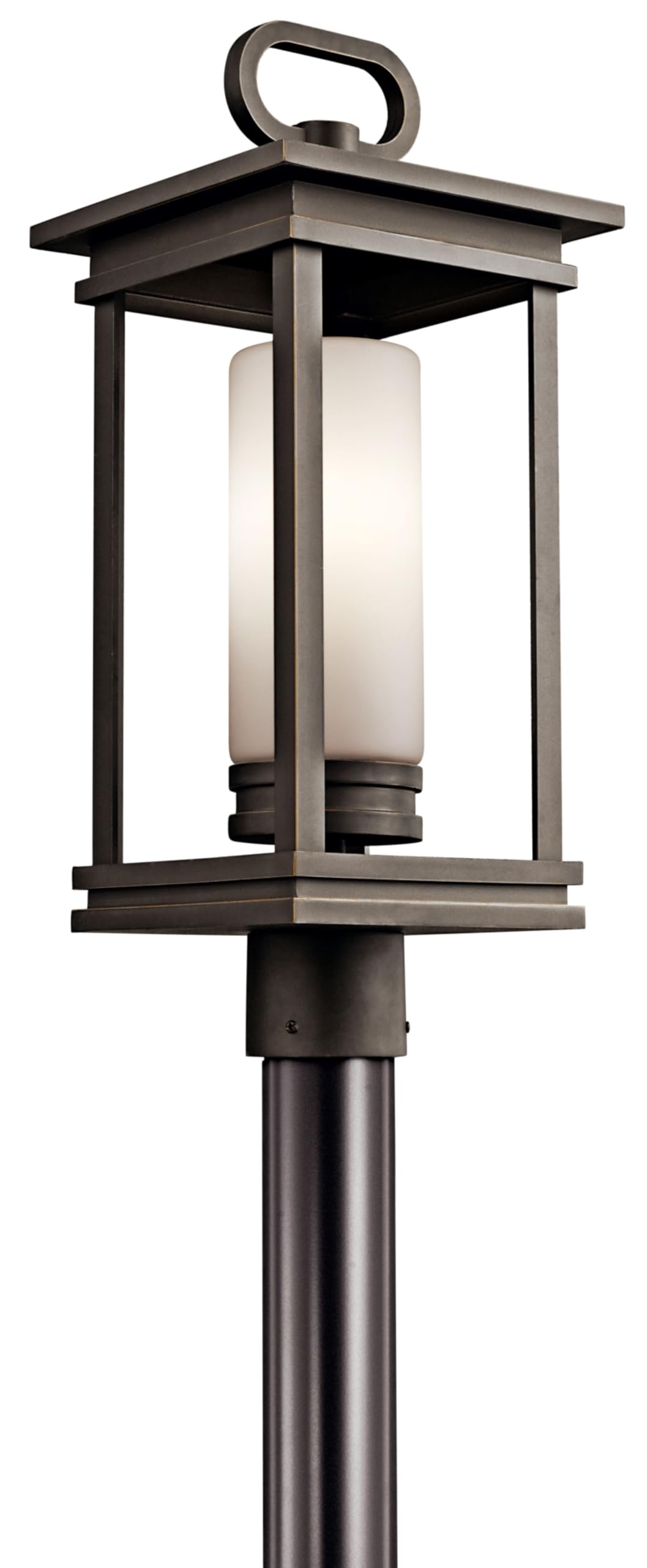 kichler-south-hope-outdoor-post-light-rubbed-bronze-with-satin-etched-opal-glass image 1