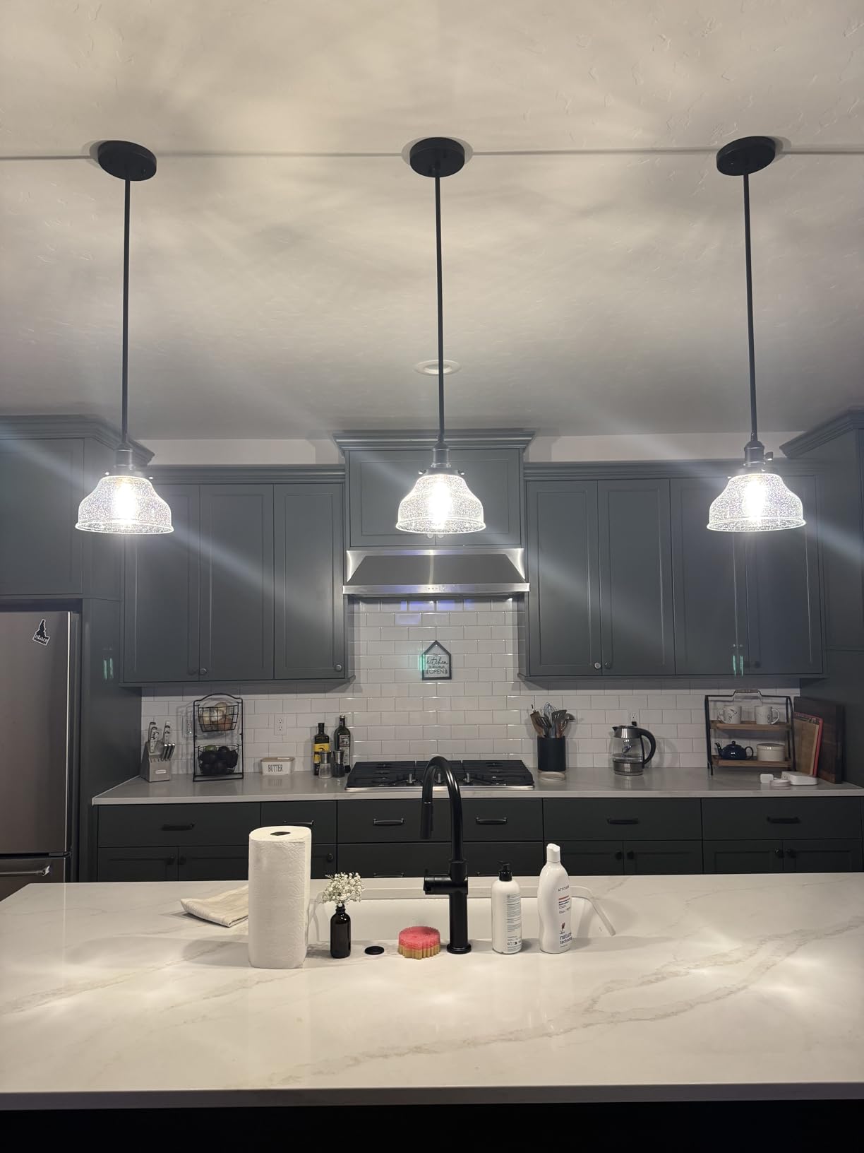 Perfect over kitchen island