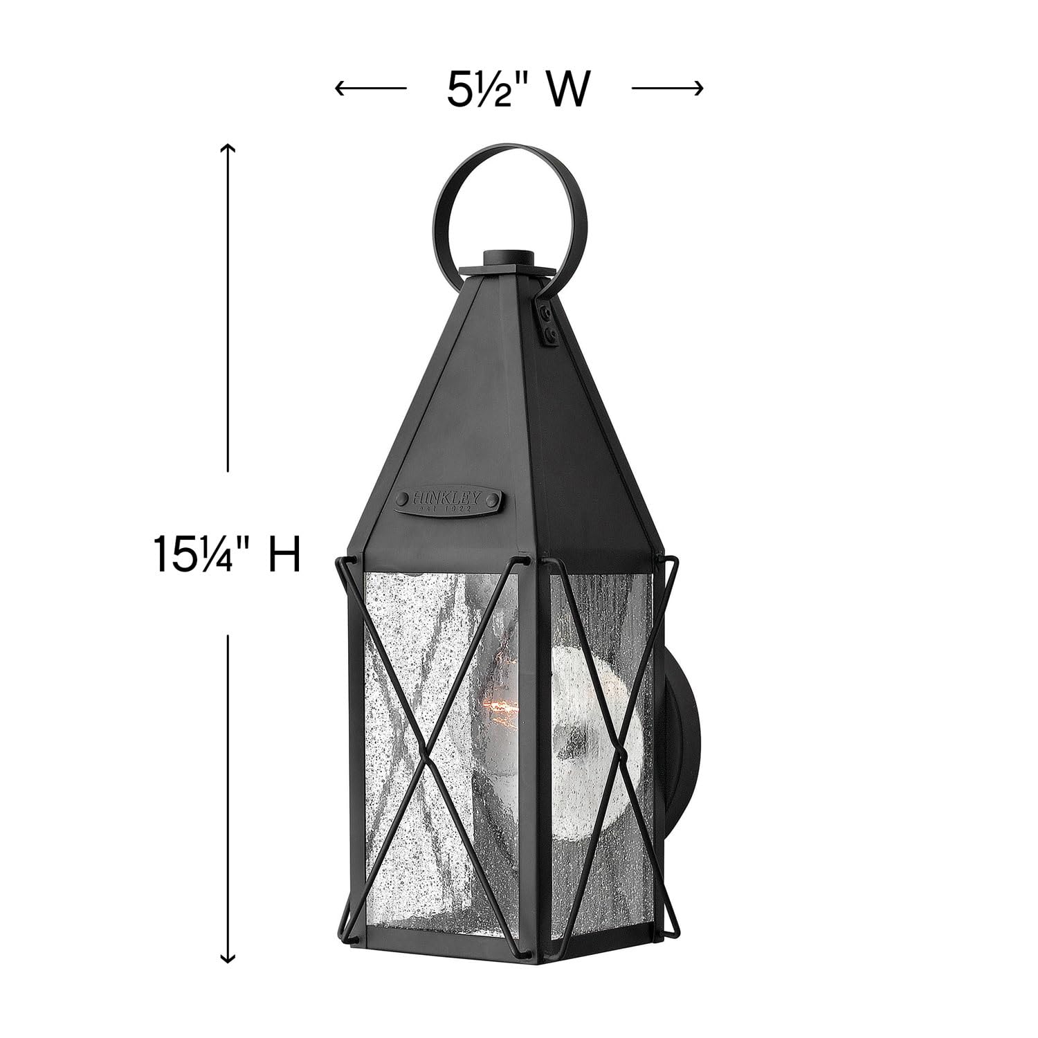 hinkley-york-traditional-one-light-wall-mount-lantern-black-finish image 2