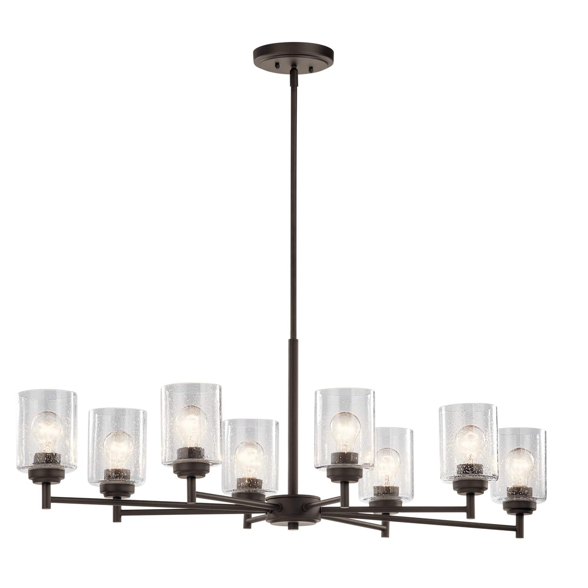 kichler-winslow-8-light-oval-chandelier-in-olde-bronze-with-clear-seeded-glass image 1