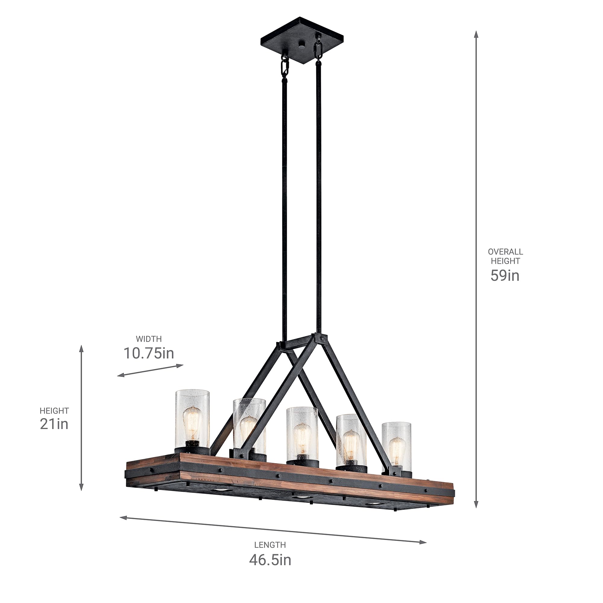 kichler-colerne-8-light-linear-chandelier-in-auburn-stained-wood-and-distressed- image 3