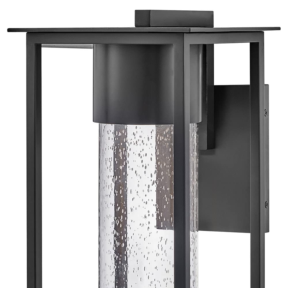 hinkley-coen-medium-wall-mount-outdoor-lantern-composite-clear-seedy-glass-dark- image 5