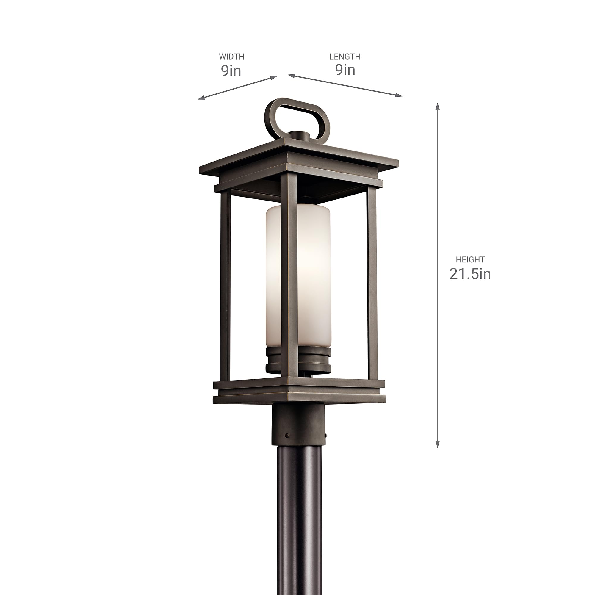 kichler-south-hope-outdoor-post-light-rubbed-bronze-with-satin-etched-opal-glass image 3