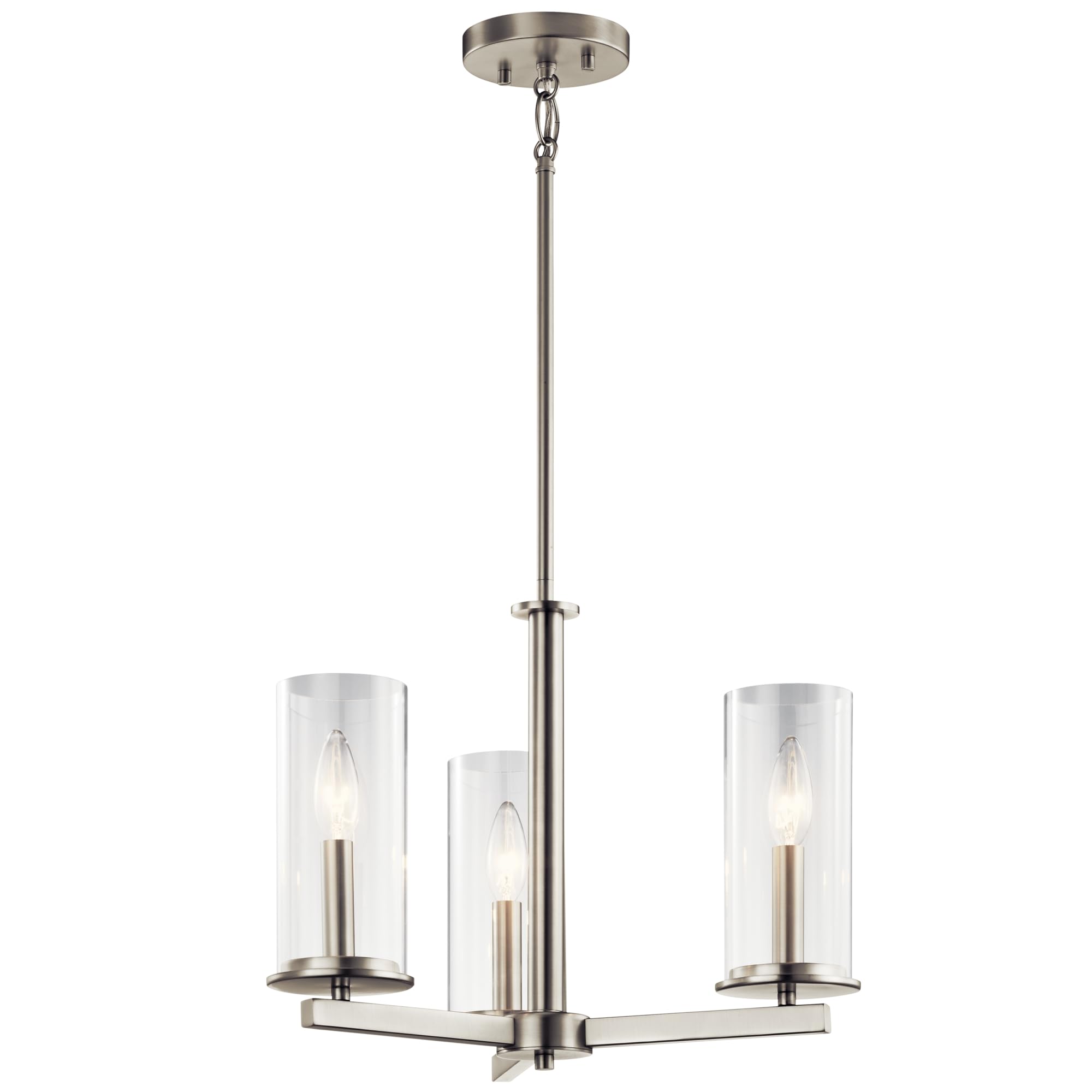 kichler-crosby-3-light-convertible-chandelier-brushed-nickel image 1