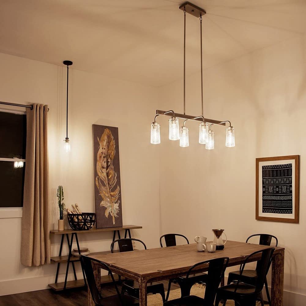kichler-braelyn-6-light-linear-chandelier-in-olde-bronze-43059oz-with-seeded-gla image 6