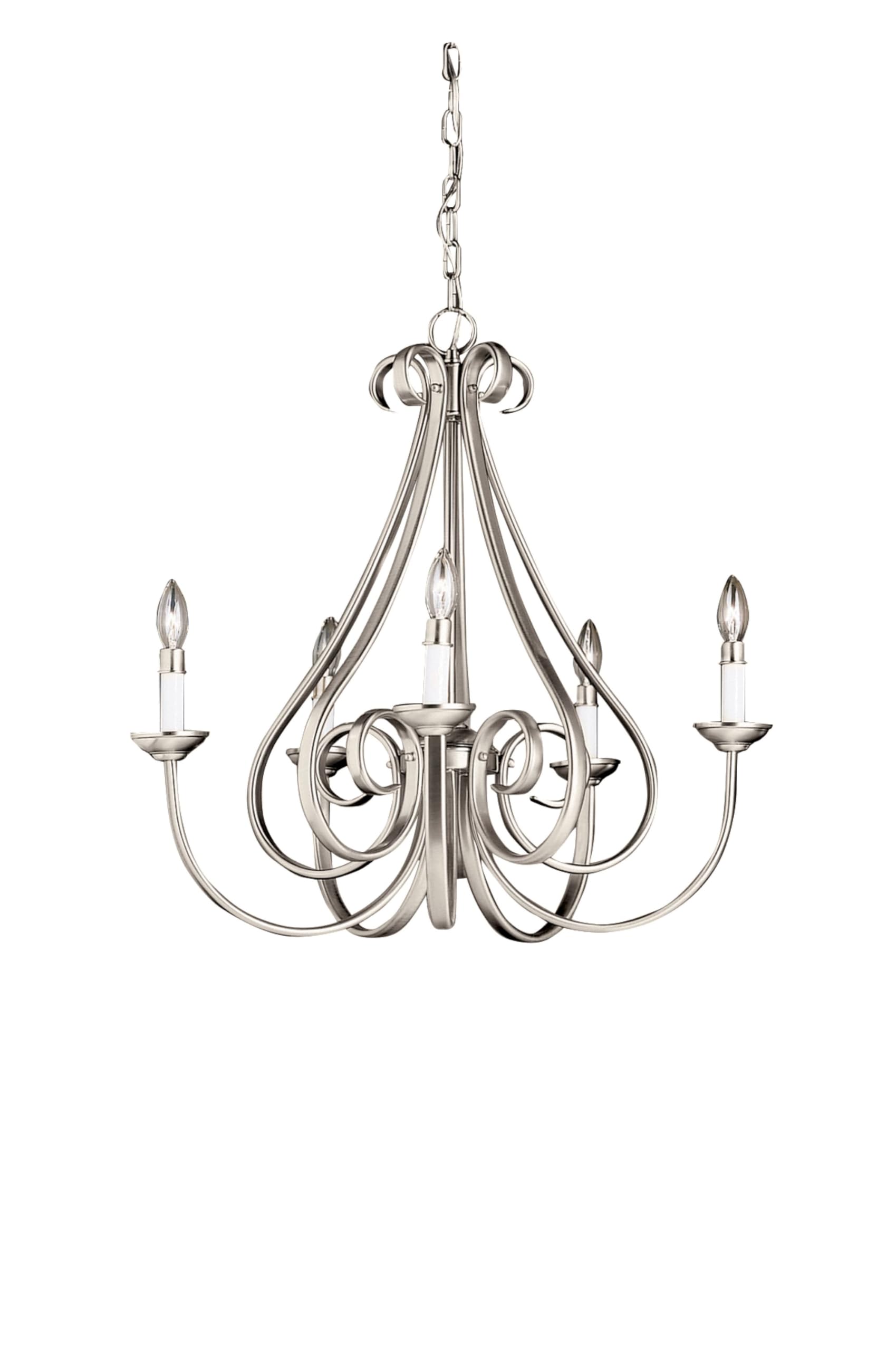 kichler-dover-9-light-2-tier-chandelier-brushed-nickel-clear-glass-model-2031ni image 3