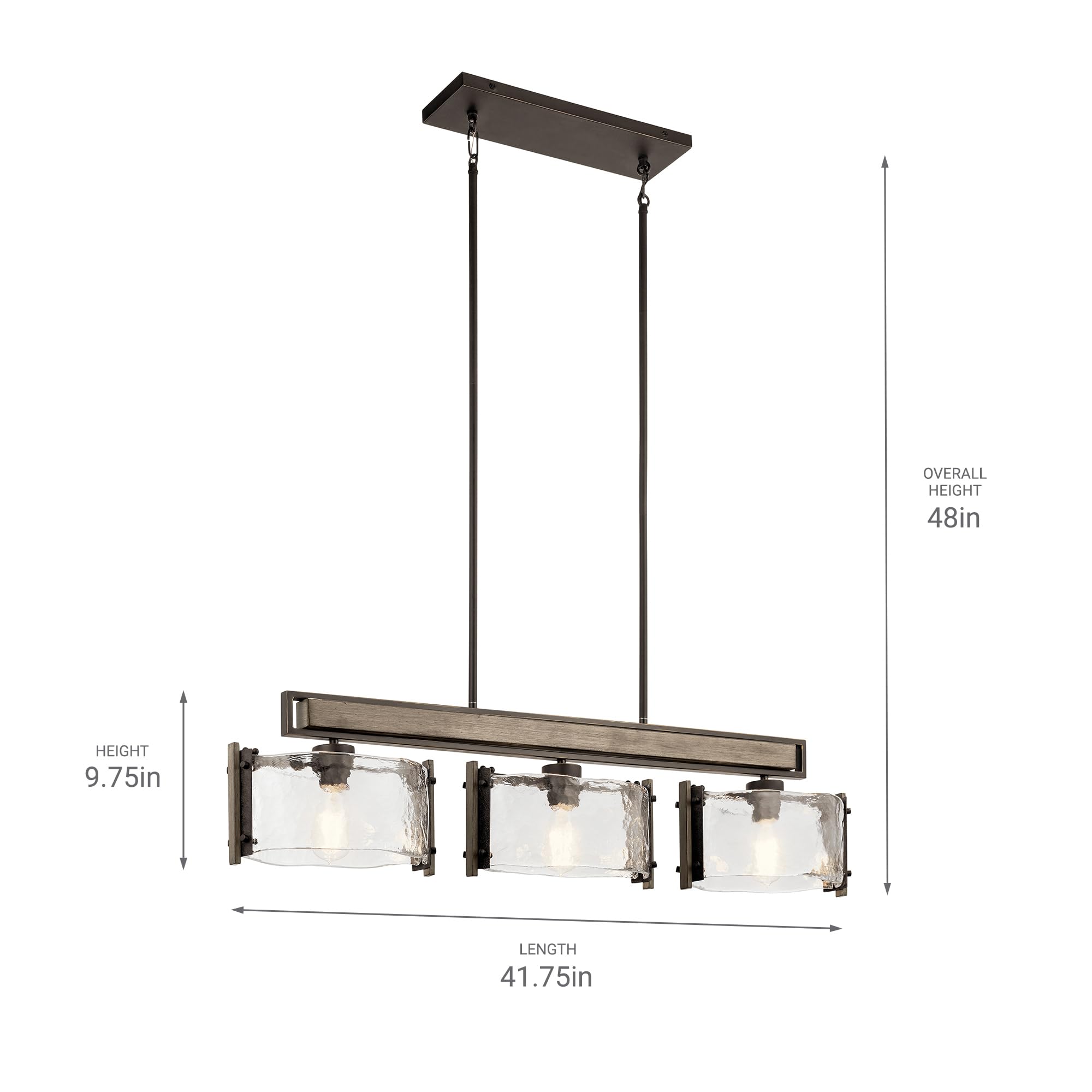 kichler-aberdeen-3-light-linear-chandelier-in-olde-bronze-with-piastra-glass-mod image 3