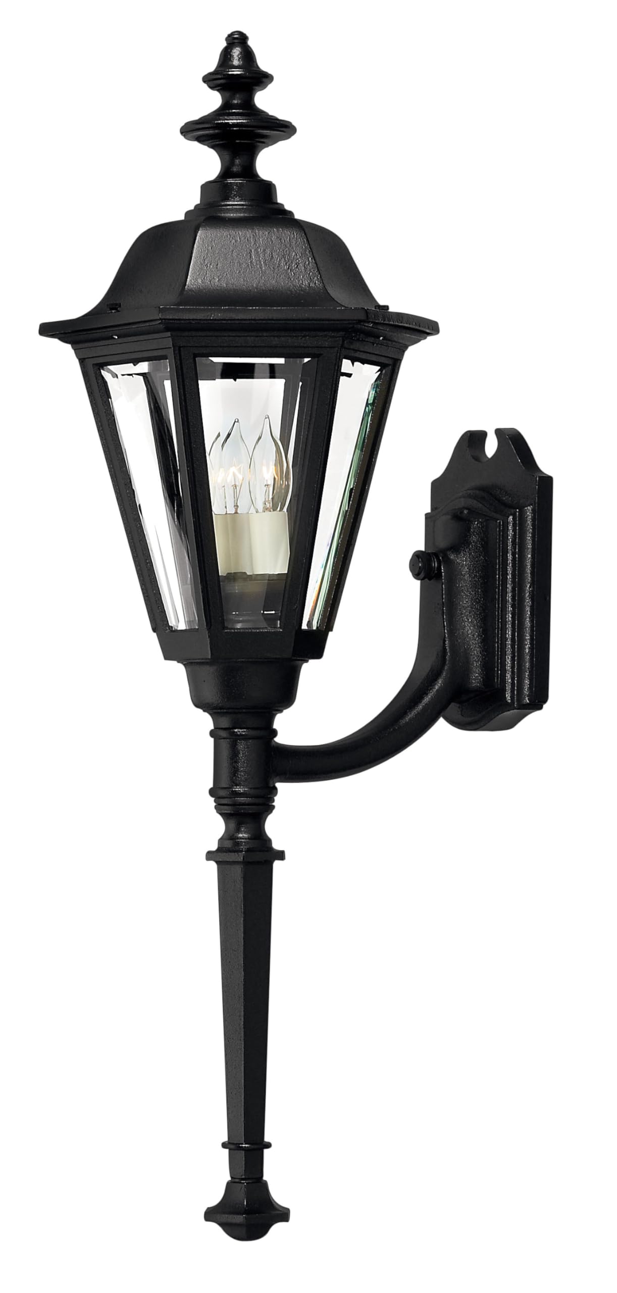 hinkley-manor-house-medium-wall-mount-outdoor-lantern-black-finish-clear-beveled image 6