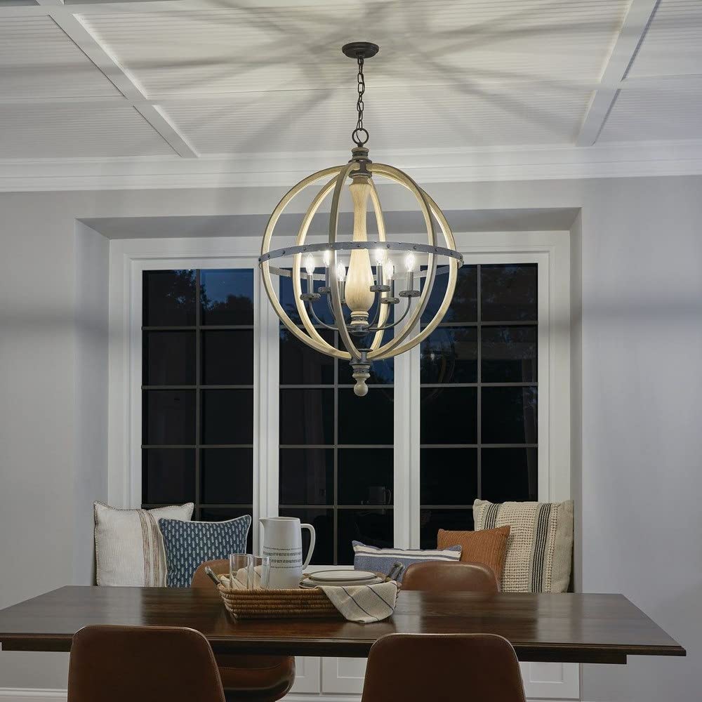 kichler-evan-6-light-chandelier-in-distressed-antique-gray-wood-with-anvil-iron- image 3
