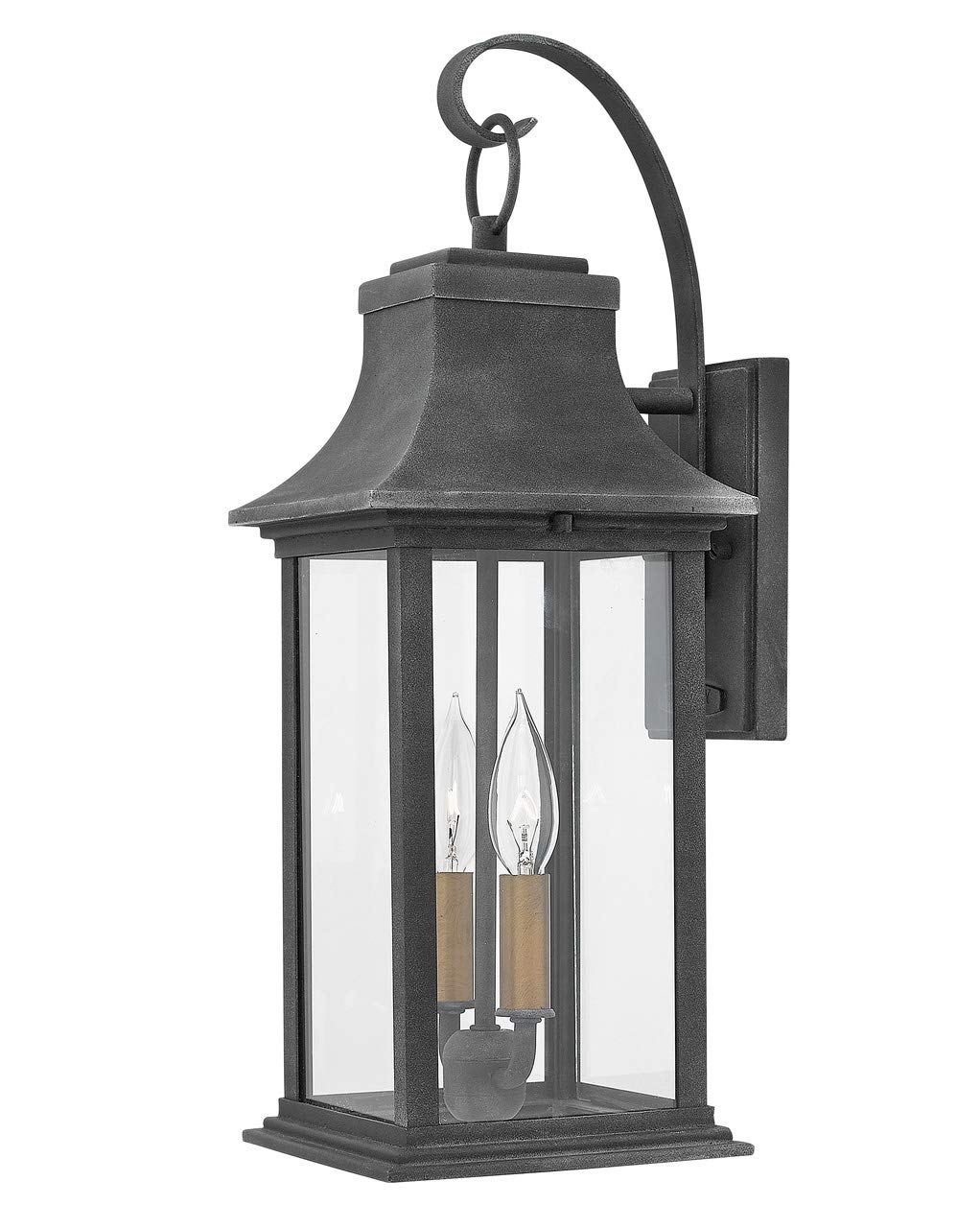 hinkley-adair-20-2-light-led-outdoor-wall-lantern-aged-zinc-with-heritage-brass- image 1